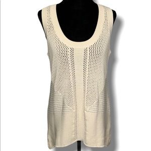 BANANA REPUBLIC COTTON/LINEN KNIT SWEATER VEST M